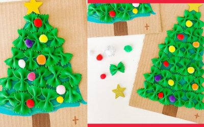 alberelli natale con la pasta farfalle
