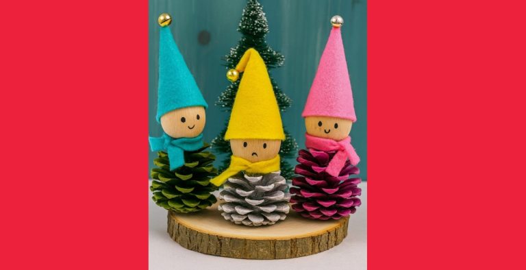 Lavoretti di Natale con le pigne: piccoli gnomi natalizi