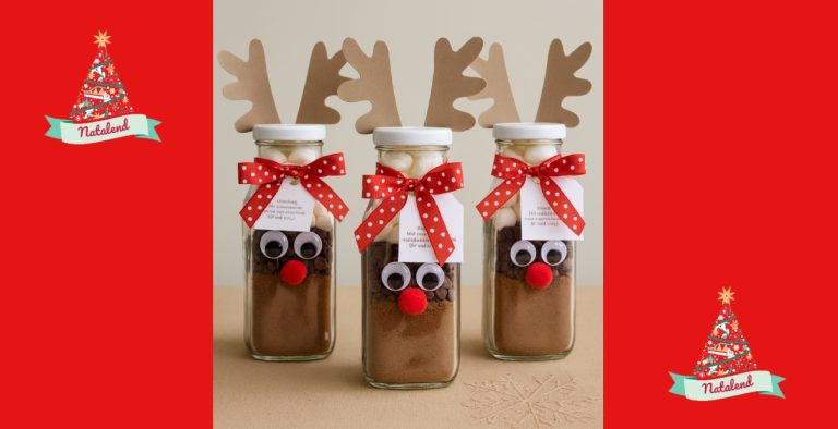 Mix per cioccolata calda da regalare in natale: bottigliette renna
