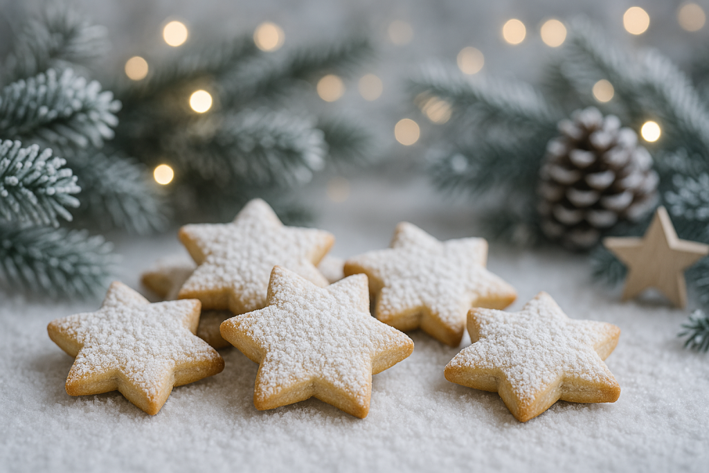 biscottini farina di riso forma di stella senza glutine natale