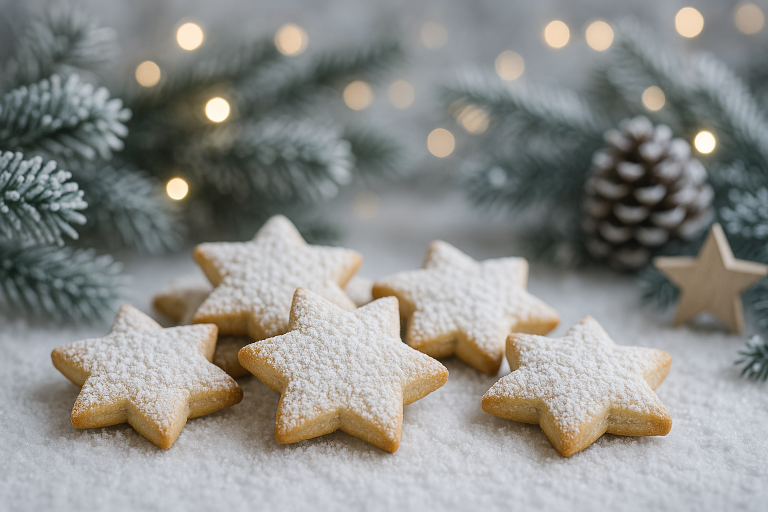 Biscotti a forma di stella senza glutine per il natale