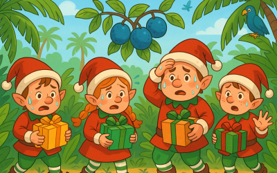 Gli elfi nel Paese del Sole e il frutto miracoloso natalend elfi babbo natale